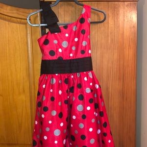 Red dress with polka dots